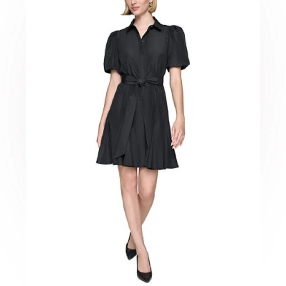 KARL LAGERFELD PARIS Black Shirt Dress Size 8 NWT